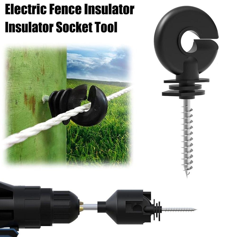 New Black Electric Fence Insulator High Strength Durable Fence Ring Post Insulator Insulator Tool Animal Husbandry Electronic