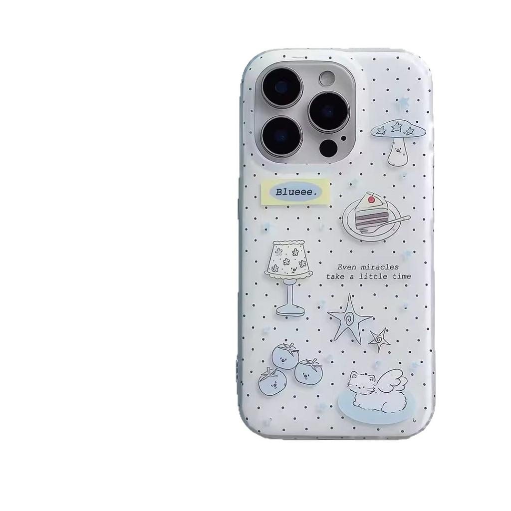 Dwuwarstwowe półprzezroczyste etui na telefon komórkowy z białą krawędzią, karuzela z Miffy królikiem i Kt kotem, urocze dla IPhone17promax