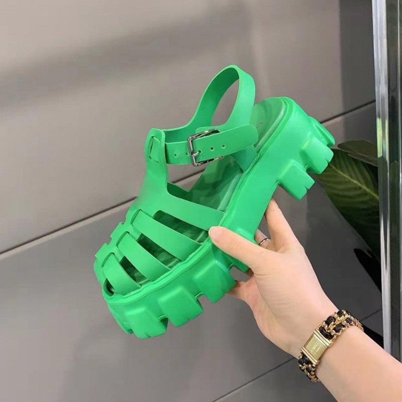 Damen Sandalen Ausgeschnitten Plateau Damenschuhe für Frauen Schnallenriemen Sommer Mode Designer Damen Sandalen Frau Sandale