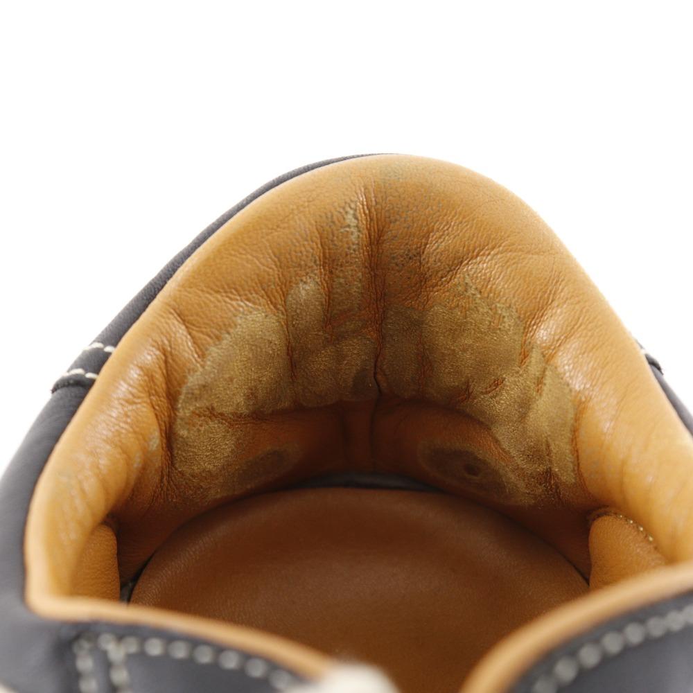 Hermes Quick Sneakers H Logo Black Leather Women Used