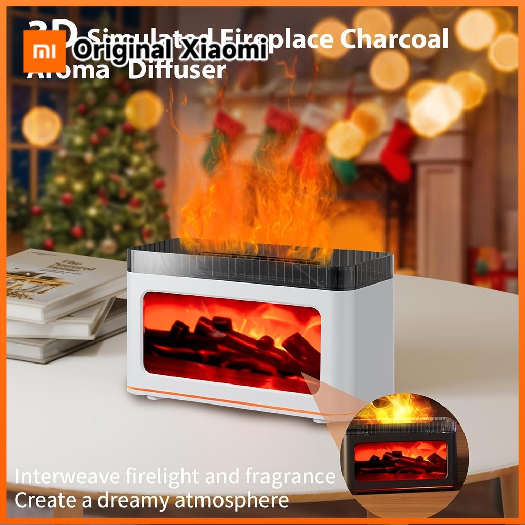 Xiaomi Mini-Kamin Aroma-Diffusor Schafft eine festliche Atmosphäre 7-farbige Flammenlichteffekte Perfekt für Neujahrsgeschenke Heimdekoration