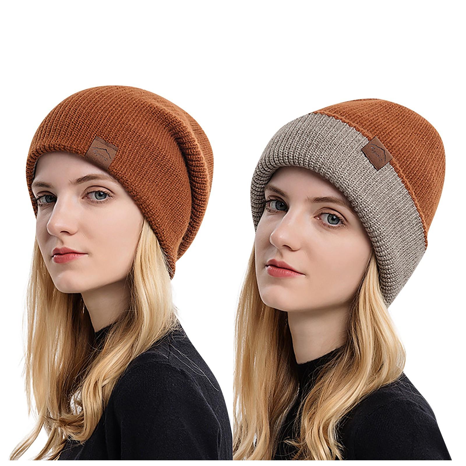 

Колір Тепла Шапка Двостороння Можна Носити Зимові Парні Шапки