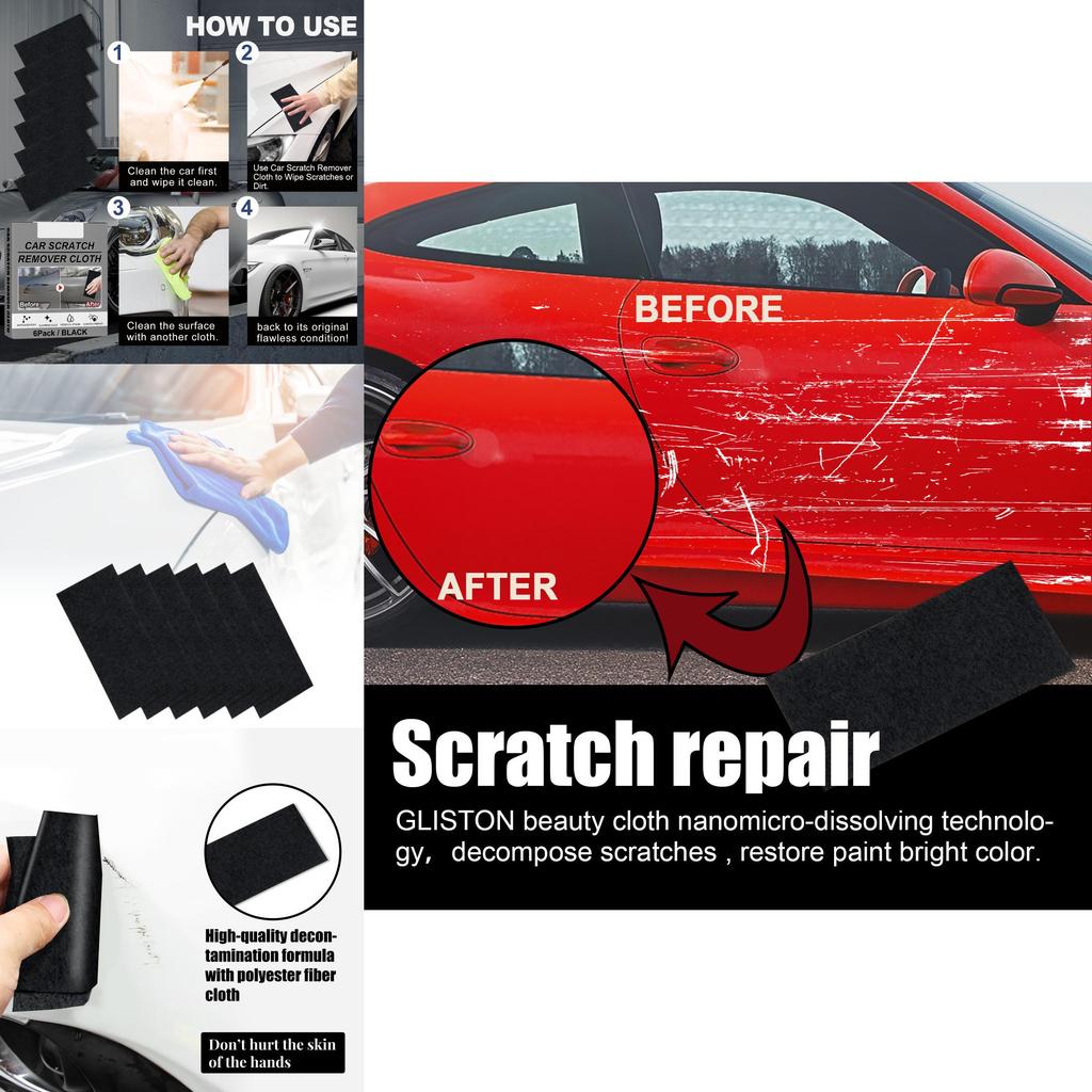 Nano Shine Car Scratch Cloth Scratch Stain Cleaning Care 6 Pack Box