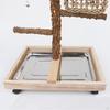 Parrot Playground Parrots Play Stand Exercise Toy Movable Wheel with Tray Bird Perch