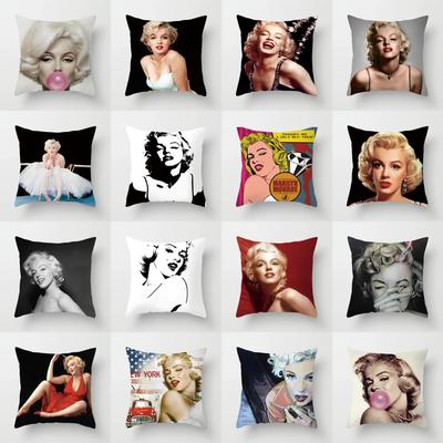 Capa de Almofada Marilyn Monroe Decorativa Poliéster Capa de Almofada de Sofá Throw Capa de Almofada Retro Mulheres Super Estrelas Decoração de Casa 45X45CM