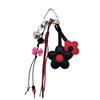 MIU Series: Leather Flower Tassel Woven Beaded Keychain Charm