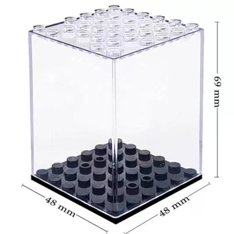 Clear Stackable Building Block Display Box Dustproof Transparent Compatible Minifigures Storage Case for Home Brick Collection