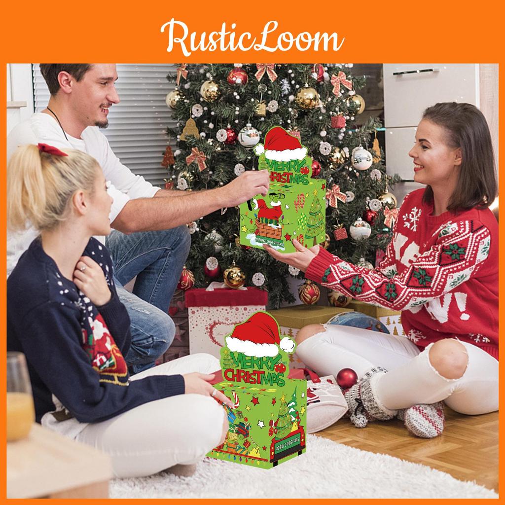 Themed Green Christmas Pattern Paper Surprise Box Holiday Props Gift For