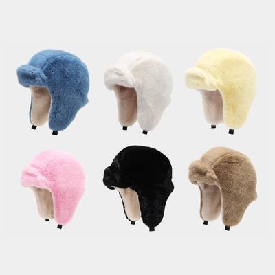 Faux Mink Earflap Hat for Men and Women, Thick Warm Winter Aviator Hat, Outdoor Cycling Ski Snow Hat with Soft Warm Fur Lining