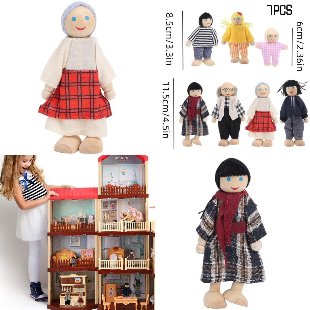 Handcrafted Wooden Family Puppets Jointed And Lifelike Ideal For Display Or Play
