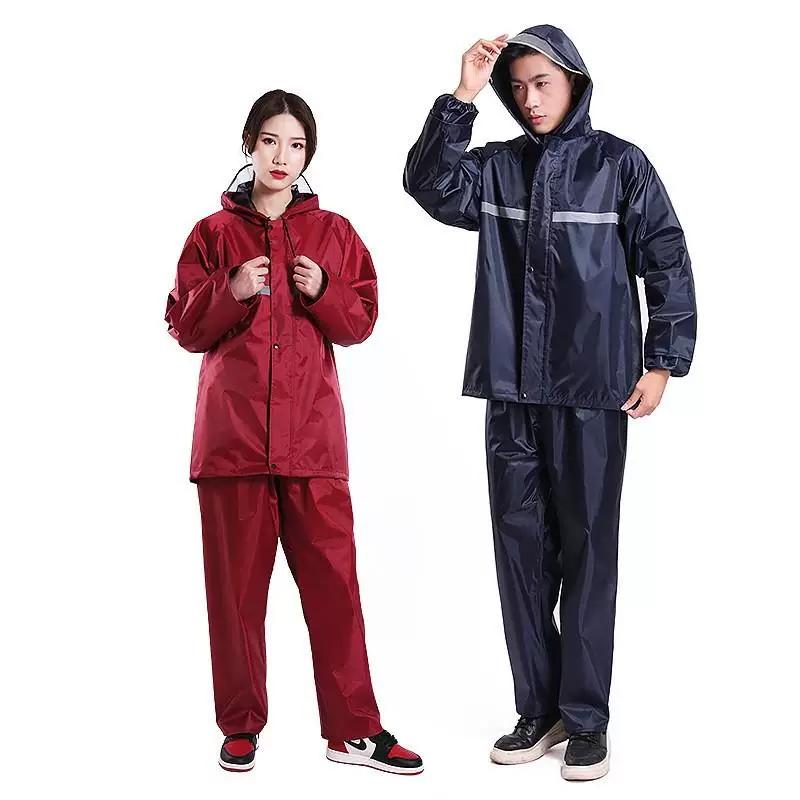 Cycling Rain Poncho Two-Piece Rain Pants Women's Raincoat and Rain Pants Two-Piece Set Plus Size Travel Set New Construction Style One-Piece Rain Suit