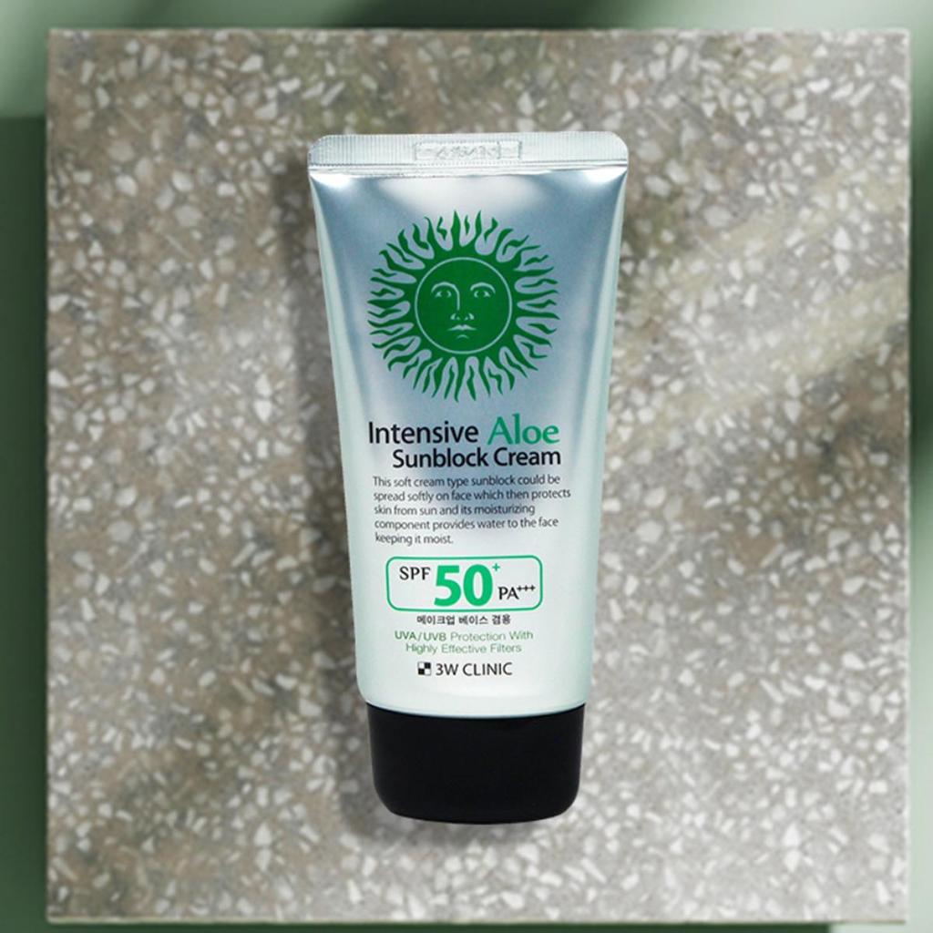 3W Clinic Intensive Aloe Sonnenschutzcreme zur Verwendung als Make-up-Grundlage (70ml 2.36fl oz.)