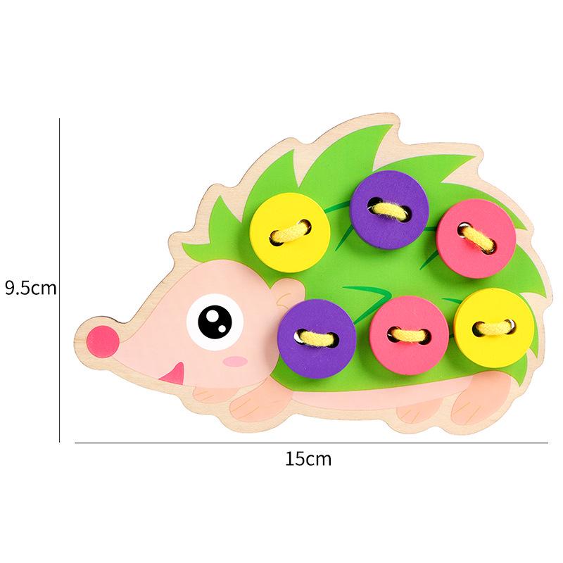 Wooden Fish Lacing Toy for Hand-Eye Coordination and Sensory Development