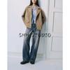 Fall New Women's Clothing Fashion Wind Loose Zip Suede Effect Motorcycle Jacket 3046284