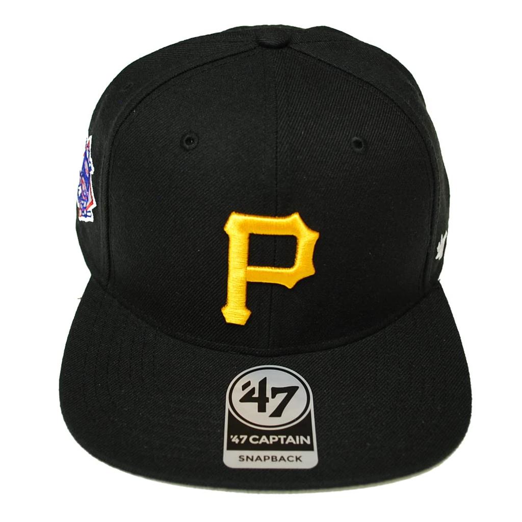 Forty Seven 47 Pittsburgh Pirates Sure Shot Captain Snapback Cap In Black
