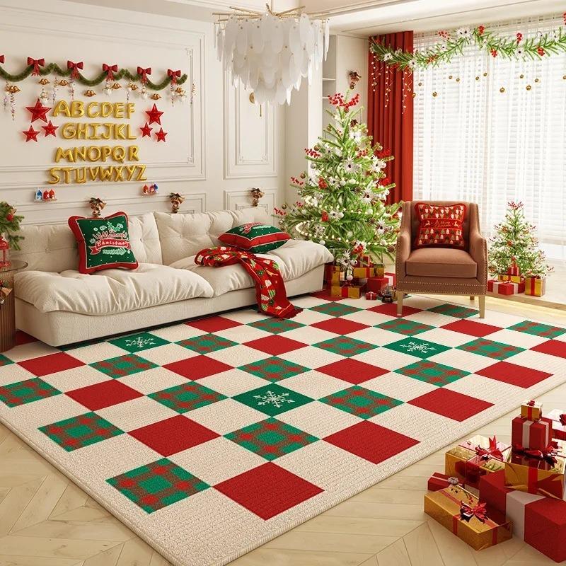 Weihnachtsbaum Großer Teppich für Zuhause Wohnzimmer Schlafzimmer Sofa Fußmatte Dekor Kinder Spielbereich Teppich Rutschfeste Bodenmatte