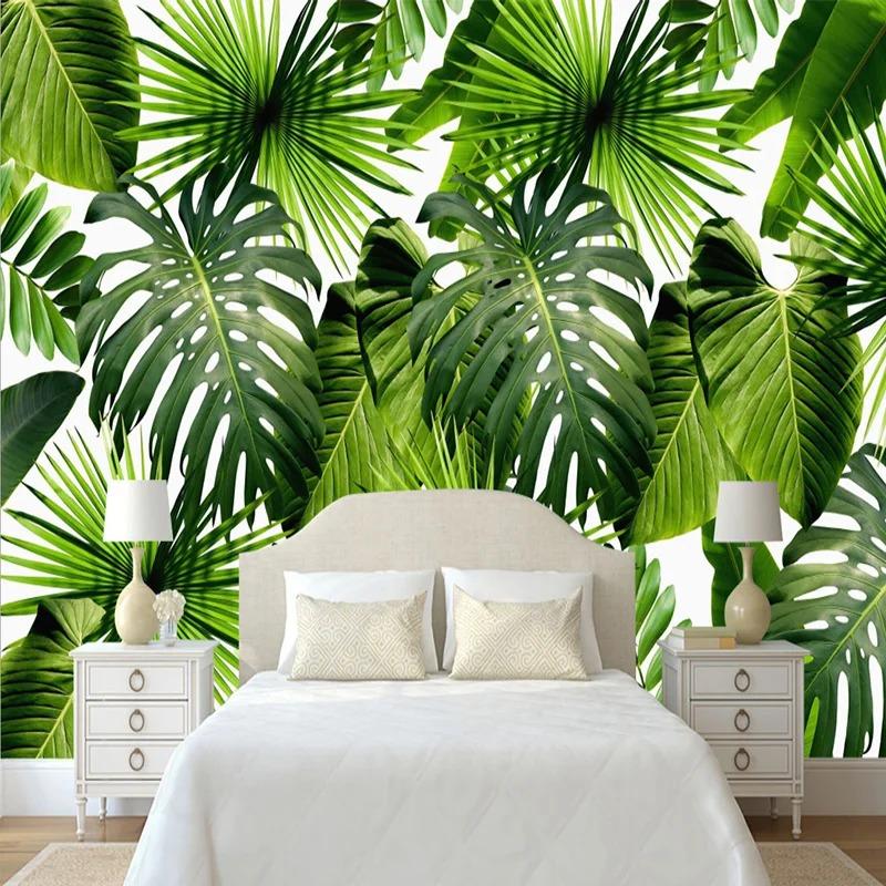 Modern Photo Mural Plant Leaves Pastoral Wallpaper Living Room Bedroom 3d Landscape Wall Murals Home Decor
