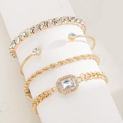 Alloy Bracelet New Jewelry Women's Exaggerated Irregular Versatile Light Luxury Niche Diamond Bracelet