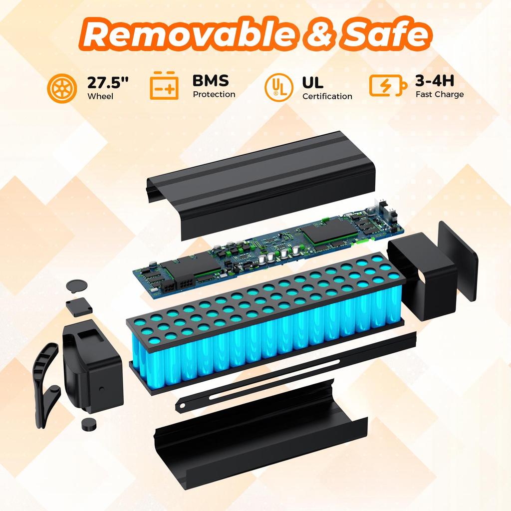 AgileRide Elektrofahrrad EB3 500W 10,4 Ah 100 km Max Reichweite 32 km/h Geschwindigkeit 26 Zoll faltbares Elektrofahrrad