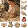 Familienaktivitäts-Pakete Gartentier-Patchwork DIY-Set, Blumiger Stoff zum Nähen Niedliche Bastelmaterialien Schmetterling Vogel Bastelset für Erwachsene, Zuhause