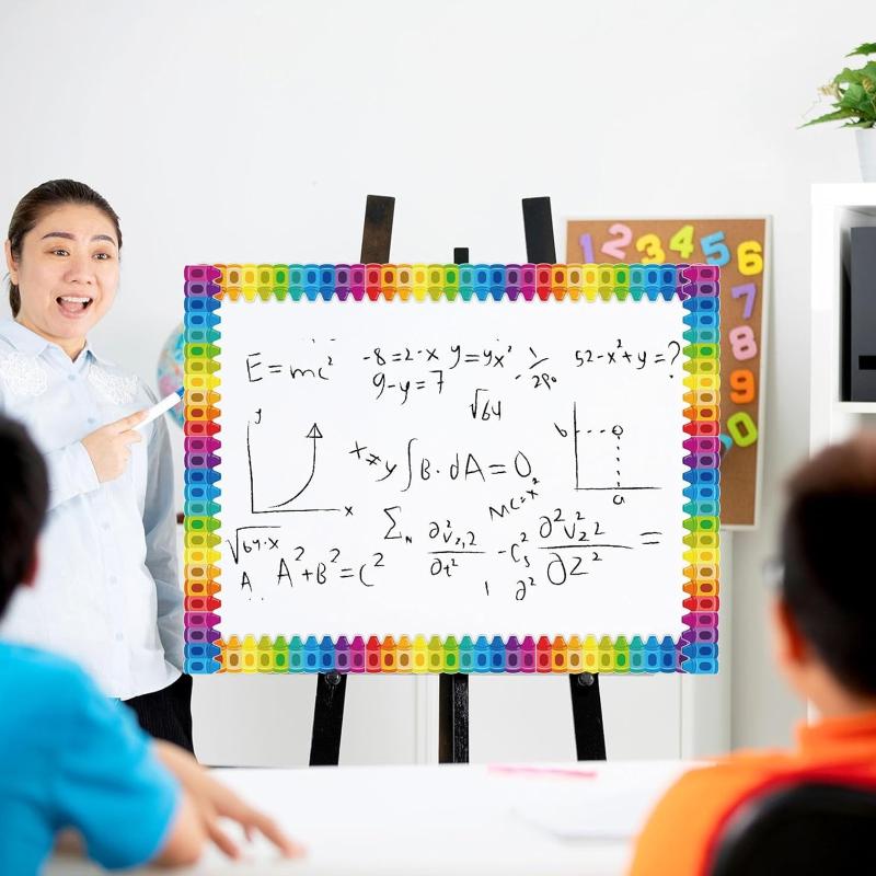1Roll Self Adhesive Rainbow Pencil Edge Stickers Chalkboard Bulletin Board Border Paper 3Inch Border Classroom Decors