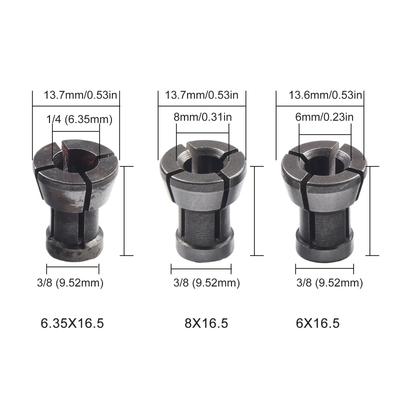 M17 6/6.35/8mm Engraving Collet Chuck Router Bit Shank Adapter For Engraving Trimming Machine Chuck Conversion Accessories