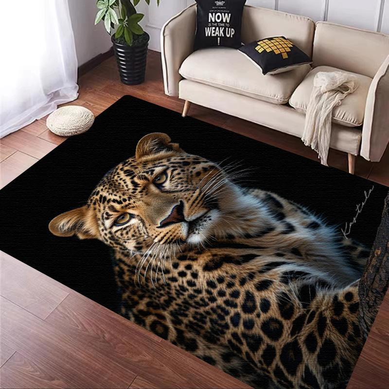 Rose leopard print carpet African cheetah room decoration Large Area Rugs Living Sofa Doormat Non Slip Hallway Balcony Floor Mat