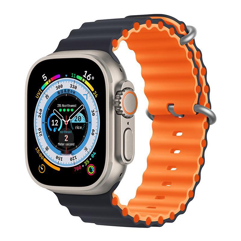Ремешок из двухцветного силикона Apple Marine для часов 8/7/SE/Ultra Sports