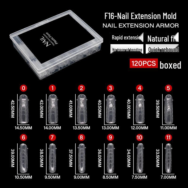 120-Piece Transparent Paperless Nail Art Holder for UV Gel Extension