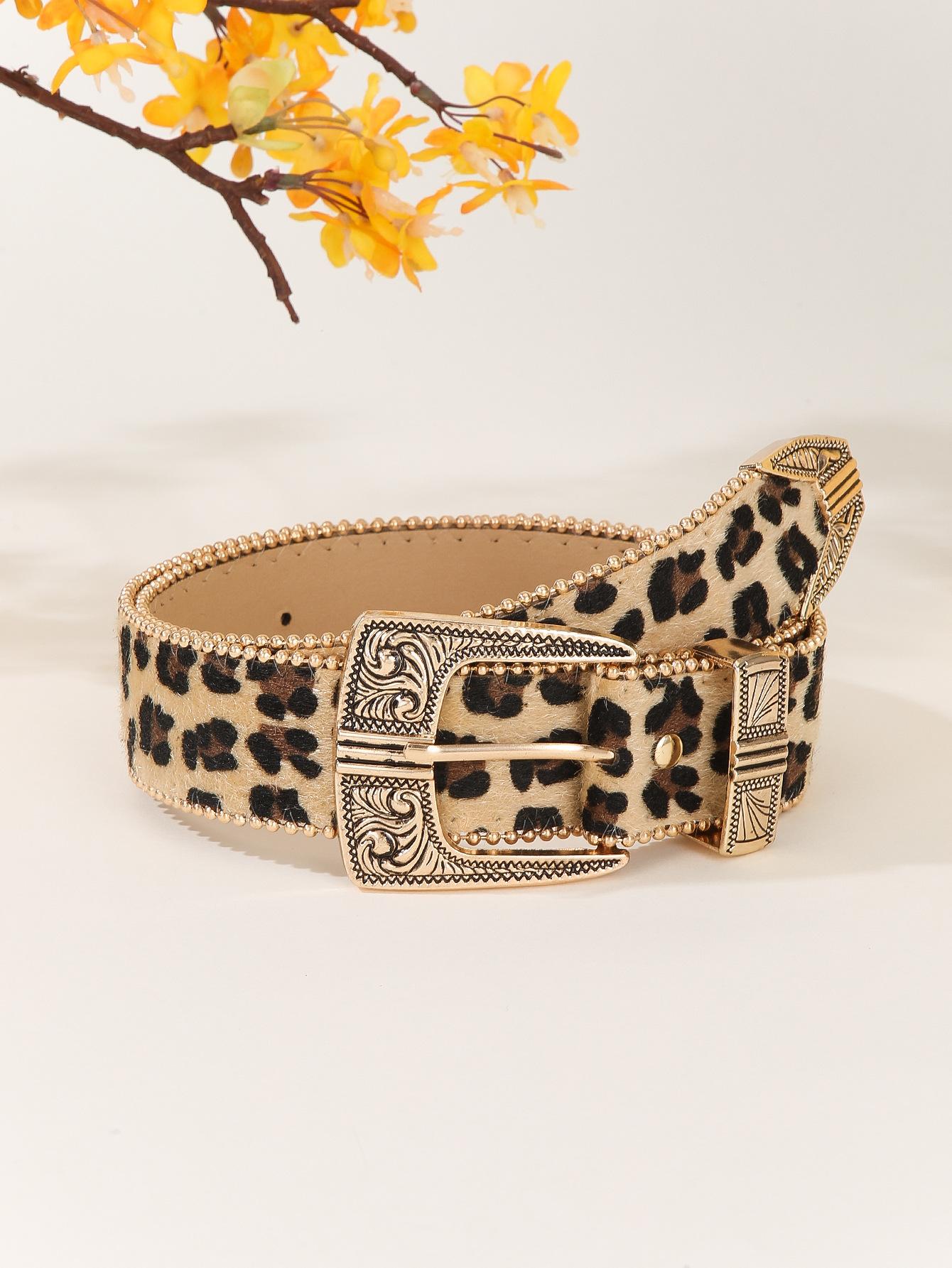 Leopard Print Belt Women S American Retro Decorative Style Personalized Belt Subculture Belt
