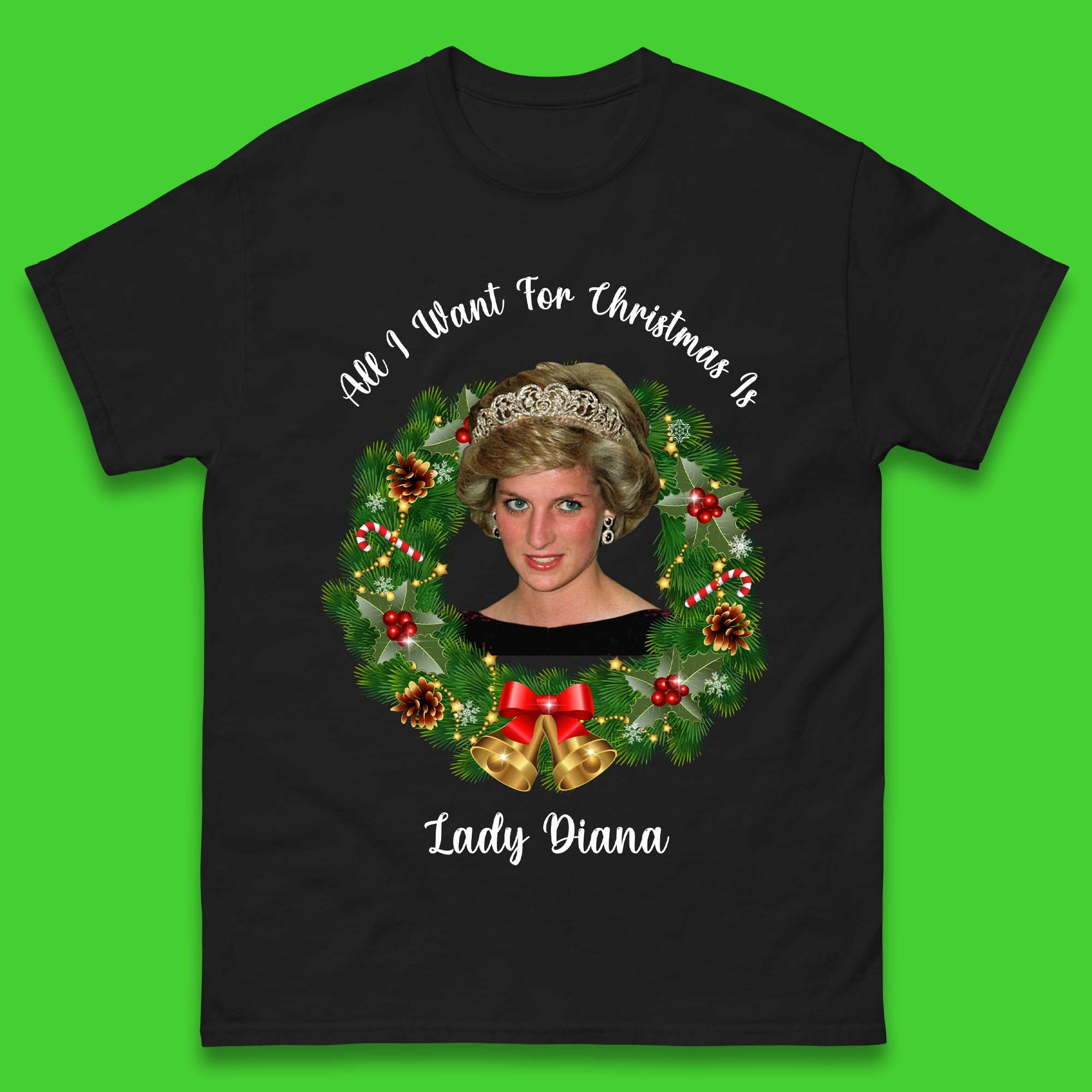Lady Diana Christmas Mens T-Shirt Womens Tops Tees 2XL