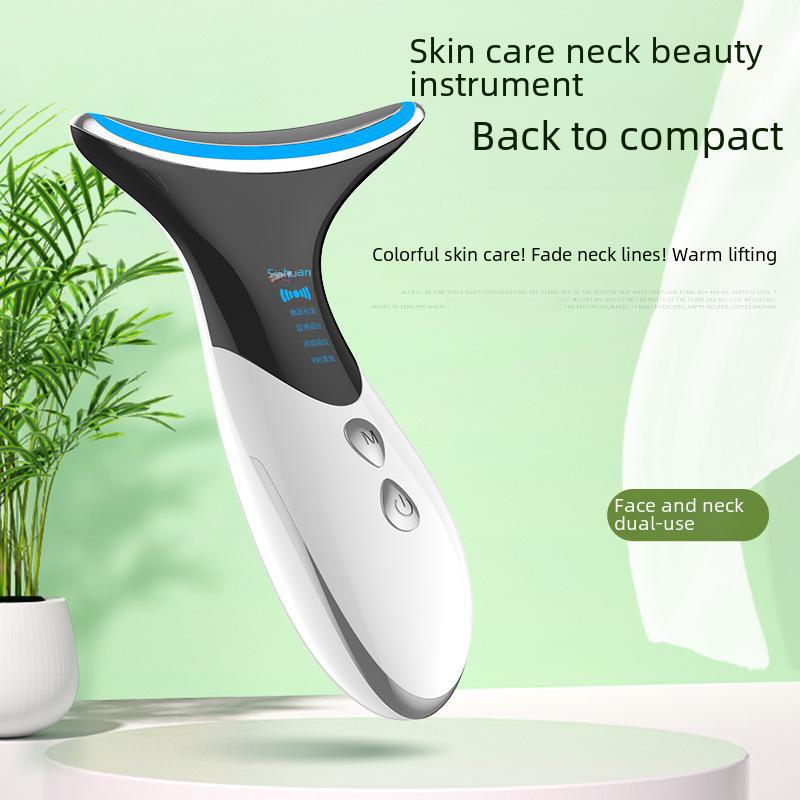 EMS Microcurrent Neck and Face Beauty Device: Removes Neck and Nasolabial Lines, Vibrates for Massage, Lifts and Tightens, Anti-Wrinkle.
