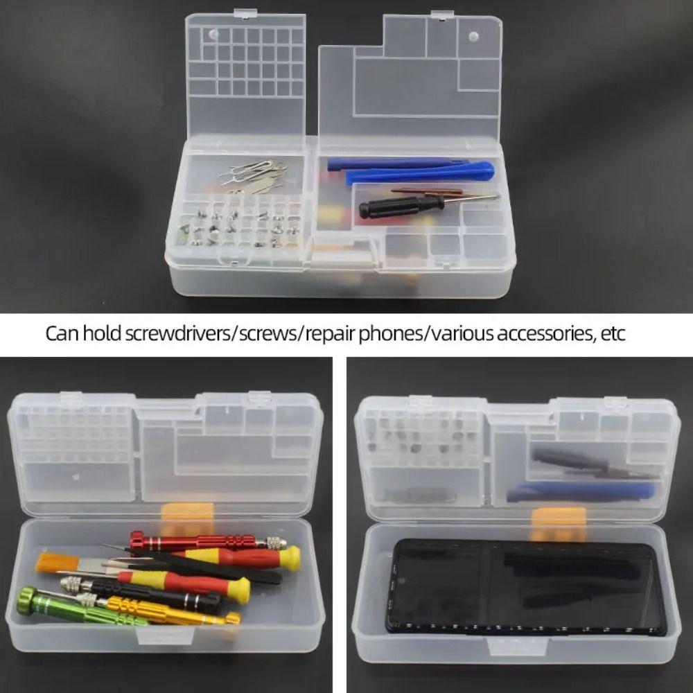 Transparent Electronic Components Storage Box Compartment Small Screw Accessories Container