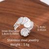 Stainless Steel Adjustable Open Ring - Colorfast Titanium Jewelry