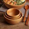 Wooden Salad Bowl Handcrafted Large Round Dining Bowl Serving Salad Soup Solid Wood Tableware Kitchen Accessories New Arrival