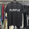 PURPLE Letter Print Crew Neck Pullover Short-sleeve 2023 Summer New European and American Trendy Brand T-shirt Collection Tops