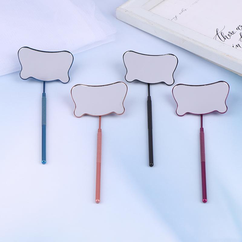 1ks kočičí hlava z nerezové oceli multifunkční kontrolní zrcadlo řas prodlužování řas krása make-up Přenosná zrcátka na řasy