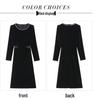 Velvet Hepburn Style Slim Black Formal Dress - Elegant Autumn/Winter Women's Long Dress