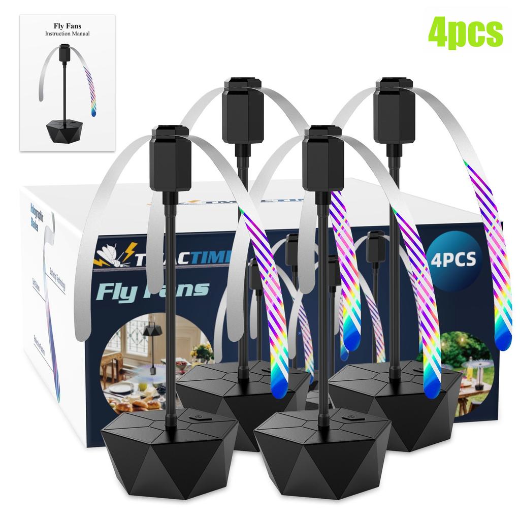 Fly Fans for Table, Soundless Fly Repellent Fan with Soft Blades and Hanging Hook, Handy for Outdoor Use Restaurant BBQ Picnic