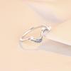 S925 Sterling Silver Moissanite Wave Ring for Women - Simple European & American Design