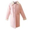 Manteau en fourrure composite double couche aspect agneau pour femmes, Coupe ample mi-longue, Composite double couche