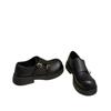 Spotten Sie Traubenfrauen mit denselben Loafers, Doppelschnalle mit einem Pedal, hässlich und süß, vielseitige Retro-britische Big-Head-Lederschuhe für Damen