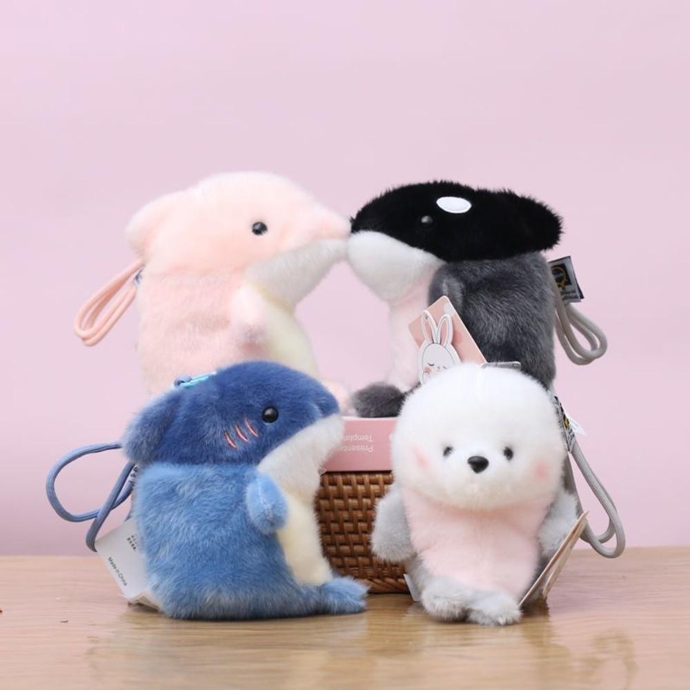 Orca Plush Keychain Stuffed Animals Seal Key Chain Kids Dolphin Bag Pendant Gifts