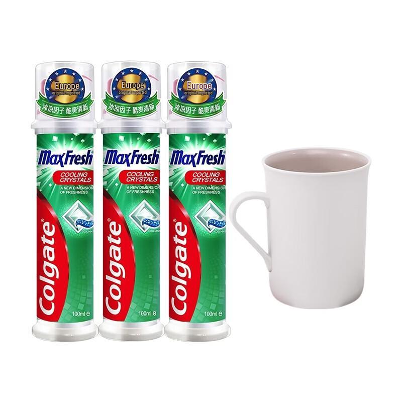 Colgate Освежающая зубная паста, выгодная упаковка с стаканчиком для полоскания рта