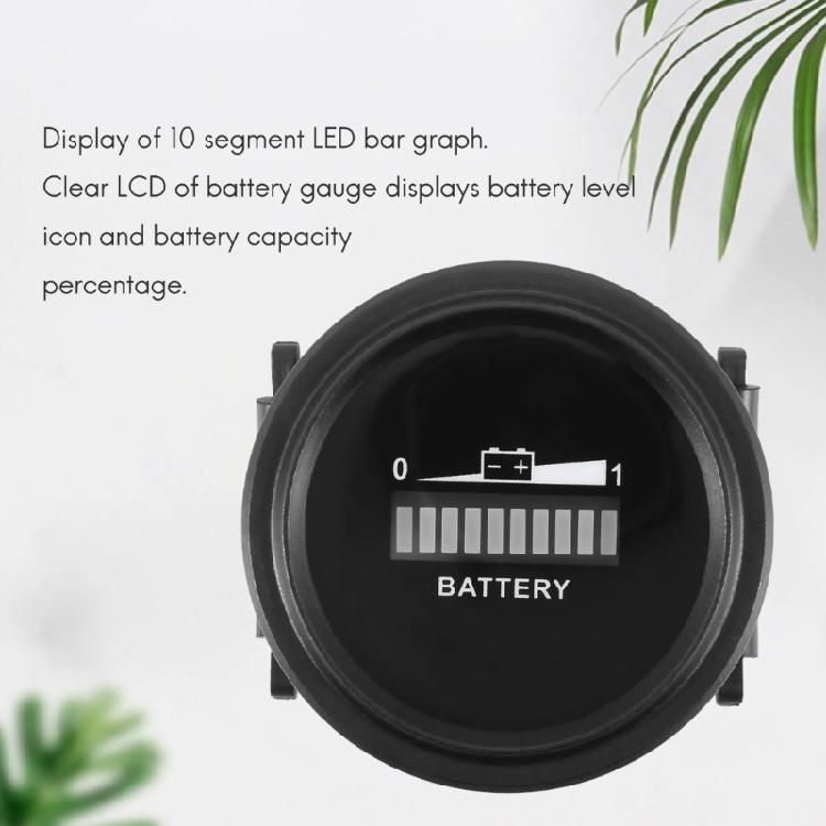 Industrial Grade Waterproof Battery Capacity Meter Charge Discharge Indicator for Golf Cart Forklift Truck Motorcycle