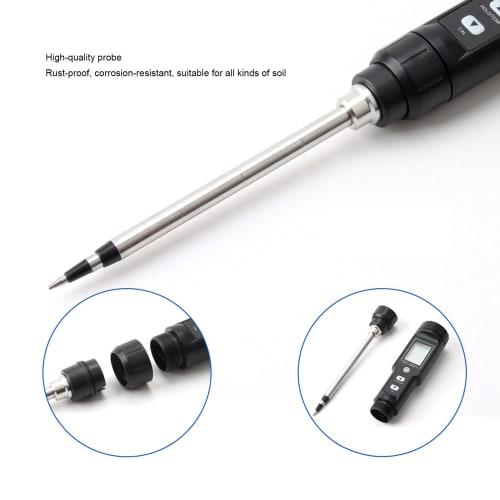 Ongwan Digital Soil Thermometer, Soil EC Meter, Measures Soil Temperature, EC, Electrical Conductivity, and Temperature, IP67 Waterproof, EC-8801A