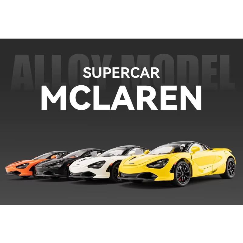 1/24 McLaren 720S Druckguss-Spielzeugauto, Miniatur-Cabrio-Modell, Pullback, Sound & Licht, Sammlung, Geschenk für Jungen und Kinder