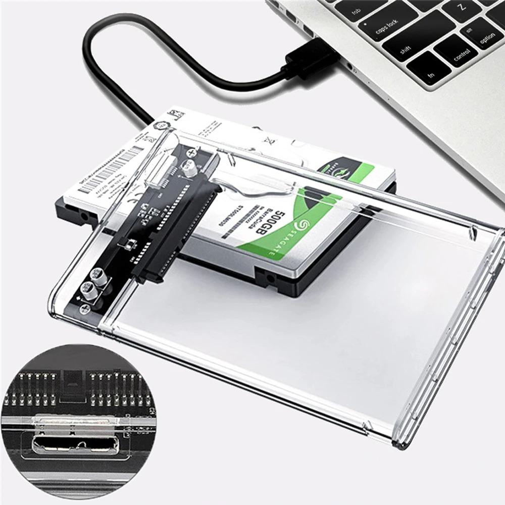 Διαφανής θήκη σκληρού δίσκου 2,5 ιντσών Caddy Box Προσαρμογέας SSD SATA σε USB 3.0 Εξωτερικός σκληρός δίσκος Θήκη δίσκου Κάλυμμα HDD υψηλής ταχύτητας για φορητό υπολογιστή