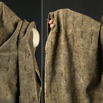 50x145cm Gebeiztes Leinen-Baumwollgewebe Stark Gewaschen Subtil Strukturiertes Material für Trenchcoat Kleid Bekleidung Designerstoff