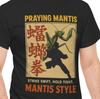 Chinese Kung Fu Mantis Fist Print TShirt Cool Martial Arts Graphic Tee Unique Kungfu Style Top for Training and Casual Wear